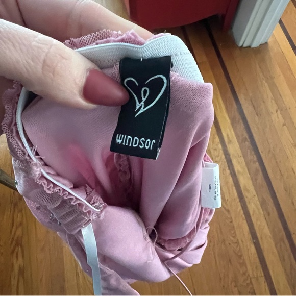 Windsor pink rhinestone dress ruched L large cocktail prom holiday EUC - Picture 5 of 6